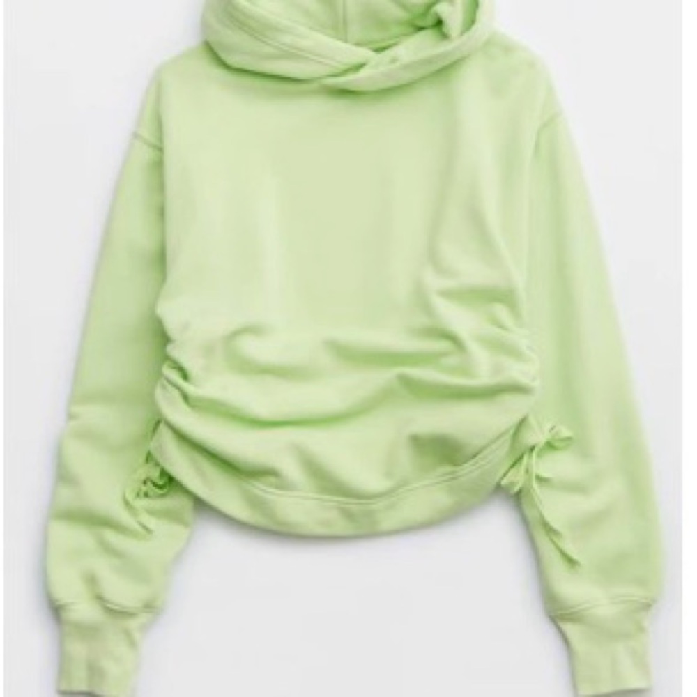 Aerie ruched side hoodie Green Glow